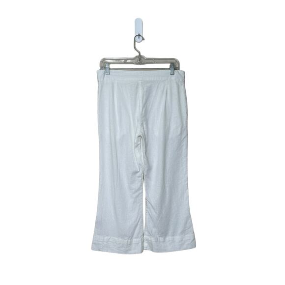 Jen’s Pirate Booty white linen cropped pants size M - Picture 2 of 6